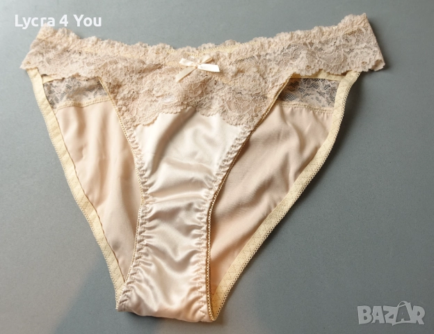 Резервирани -M нова бикина от сатен с дантела в телесен цвят, снимка 5 - Бельо - 52384140