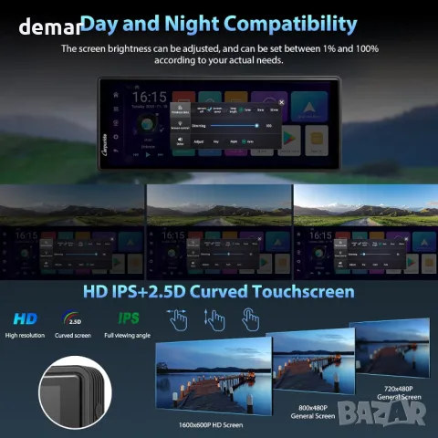 CARPURIDE W102plus, 10.26 инча безжичен CarPlay и Android Auto 4+64GB 8-ядрен, снимка 8 - Аксесоари и консумативи - 49859225