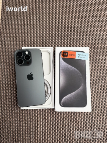 1TB❗️iPhone 15 Pro❗️ Лизинг от 55лв/м ❗️ Black Titanium 1000GBb) черен