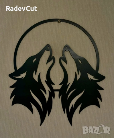 Метална декорация "Лунен вълк" , снимка 2 - Декорация за дома - 54065700