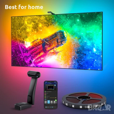Govee Двойна камера  RGBIC WiFi с LED лента за телевизор 55-65 инча