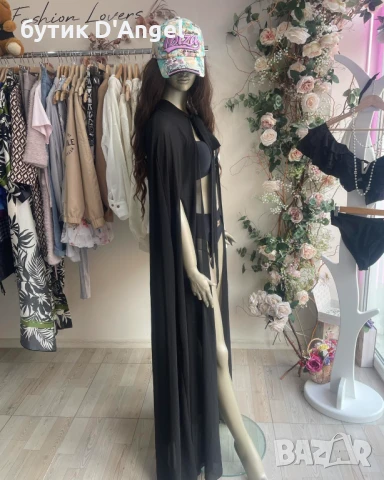 Наметало от тюл в черен цвят