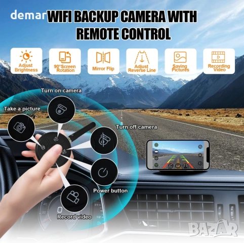 Ecoyoca Соларна безжична камера за заден ход, 1080P, дистанционно, снимка 5 - Камери - 51463006