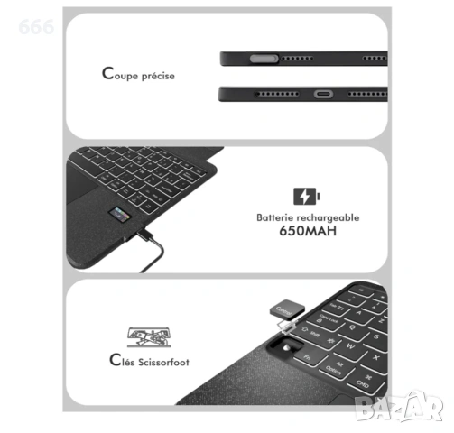 Калъф с клавиатура Doohoeek с LCD екран за iPad Air 13 2025(M3), снимка 6 - Друга електроника - 53598248