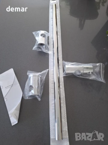 MORADO 68 см, плъзгаща се дръжка за душ с регулируем държач за ръчен душ, стенен монтаж, хром, снимка 9 - Други стоки за дома - 50583169