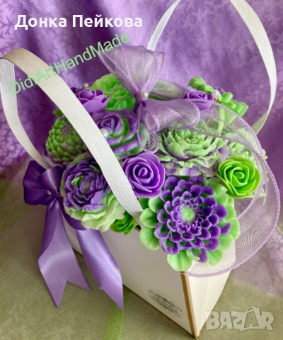 Букет от сапунени цветя, снимка 8 - Козметика за тяло - 53880911