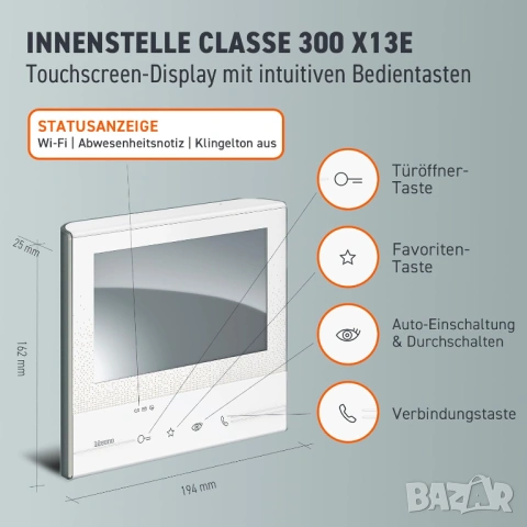 НОВ Bticino 344642 Smart WiFi видео домофон 7 Touch Screen монитор, снимка 8 - Друга електроника - 53775454