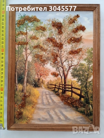 Картина с балтийски кехлибар 32*23 см и други