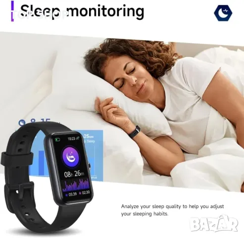 FORHAPAY Фитнес тракер часовник, 1,47" смарт часовник със сърдечен ритъм, монитор за сън, IP68, снимка 3 - Смарт часовници - 49938031