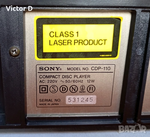 SONY CDP-110 - CD-Player , снимка 11 - MP3 и MP4 плеъри - 54253366
