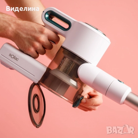 Безжична прахосмукачка Solac Turbobat Power - С HEPA филтър и LED четка, снимка 8 - Прахосмукачки - 52939261
