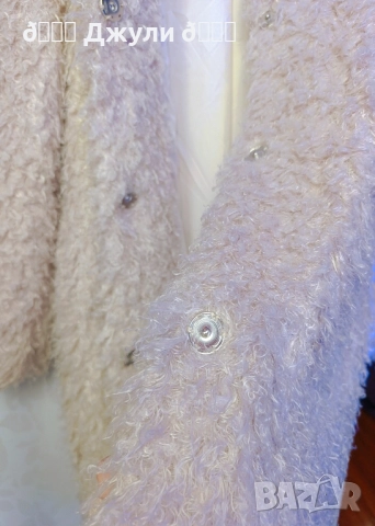 Пухкаво палто с естествен косъм от лама, снимка 11 - Палта, манта - 52053837
