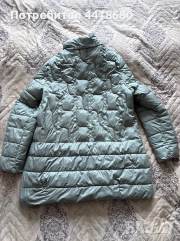 Дамско зелено дълго яке със сваляща се качулка, снимка 2 - Якета - 54013992