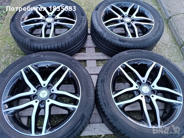 Лети джанти 18ки 5х112 Mercedes + летни гуми 235/50/18 Continental, снимка 3 - Гуми и джанти - 52593862