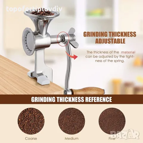 Метална мелница CGOLDENWALL Manual Grain Mill, снимка 3 - Чопъри и пасатори - 48139018