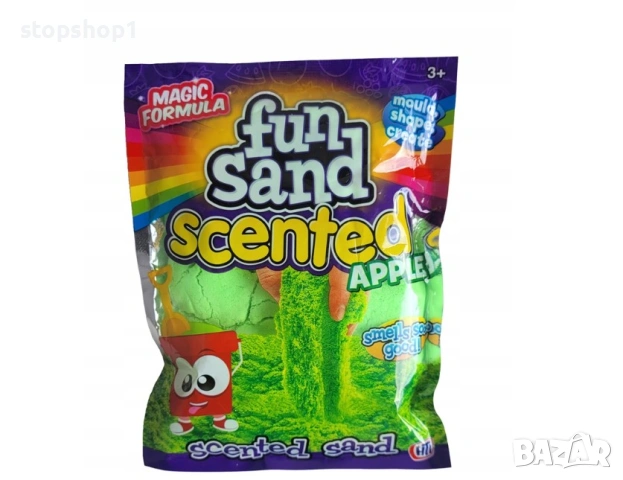 Забавен пясък с аромат на магически кинетичен пясък и аромат на зелена ябълка