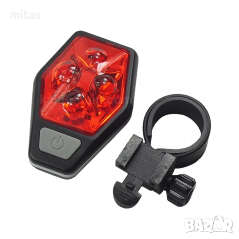 Задна LED стоп светлина за велосипед RAYPAL - 80Lum, 4xLED, 2xAAA, 35g, снимка 6 - Аксесоари за велосипеди - 29759244