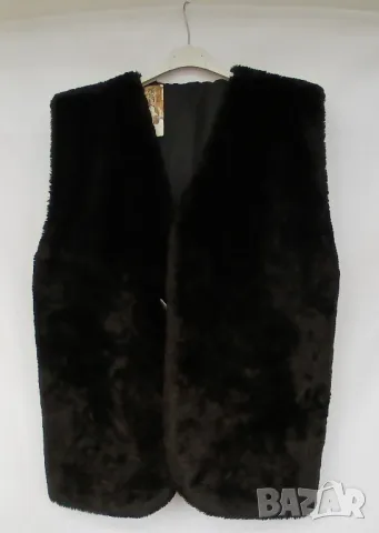 Черен елек от еко кожа. Макси., снимка 2 - Елеци - 49931796