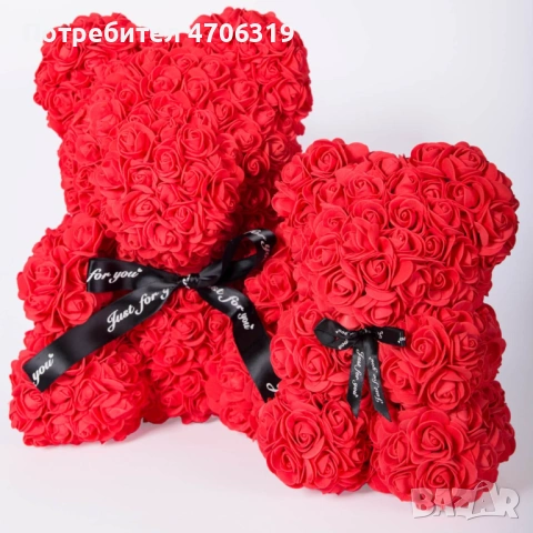 Червено мече от рози .Перфетния подарък за Свети Валентин .Височина .25 см, снимка 4 - Романтични подаръци - 53122147