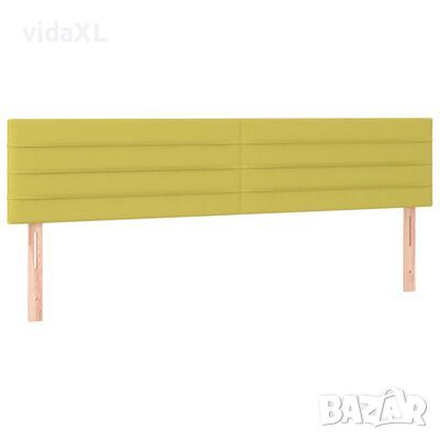 vidaXL Горни табли за легло, 2 бр, зелени, 100x5x78/88 см, плат(SKU:346193, снимка 1 - Спални и легла - 45715342