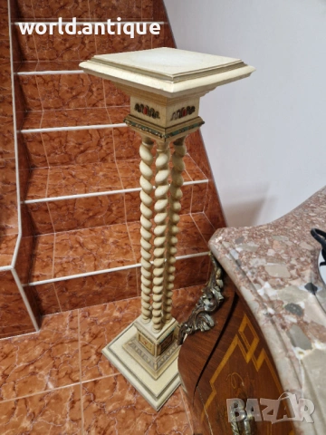 Уникална антикварна италианска колона пиедестал Silik, снимка 5 - Антикварни и старинни предмети - 53672825