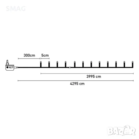 800 LED лампички с програма 42.95m - многоцветни S_1183321, снимка 3 - Лед осветление - 48228595