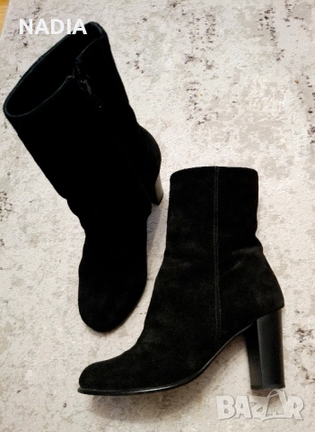 Черни велурени боти DARIS, снимка 3 - Дамски боти - 52367505