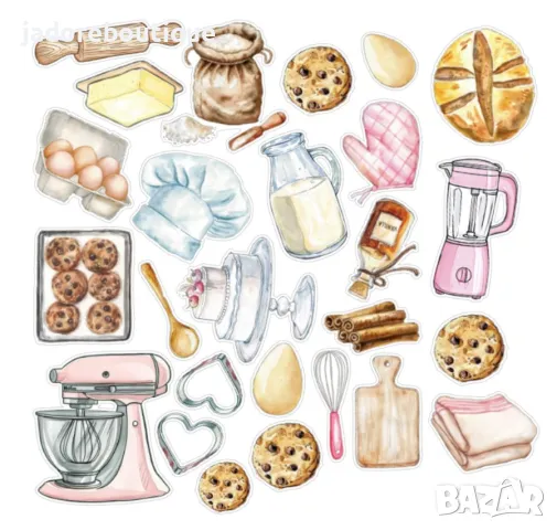 Стикери за скрапбук Baking cookies 26 бр - V151, снимка 1 - Други - 48918479