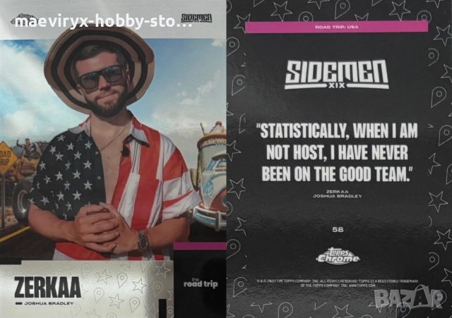 Topps Chrome Sidemen (2023) - YouTube kолекционерски карти, снимка 5 - Колекции - 52641783