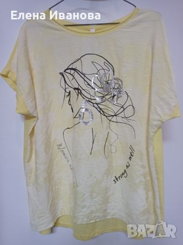 Дамска жълта блуза, снимка 1 - Тениски - 45745469