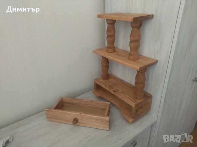 Дървена етажерка със струговани орнаменти !!!, снимка 9 - Декорация за дома - 53402422