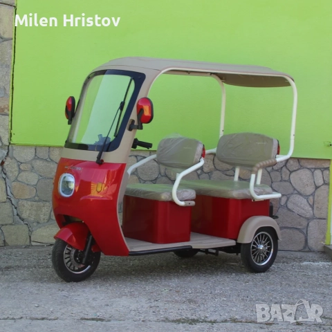 Електрическа триместна триколкаNEW GOLF- RED, снимка 2 - Мотоциклети и мототехника - 51895139