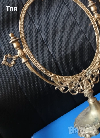 Бронзова стойка за огледало , снимка 3 - Антикварни и старинни предмети - 53284410