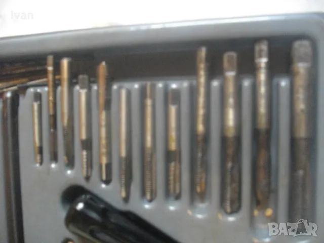 VEB НЕМСКИ ГДР СТАРО КАЧЕСТВО КОМПЛЕКТ 58 БРОЯ МЕТЧИЦИ ПЛАШКИ РЕЗБОНАРЕЗНИ ОТ СТАРИЯ МАТЕРИАЛ М3-М12, снимка 10 - Други инструменти - 49755923