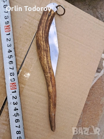 Ръчно изработени нож с косалена дръжка