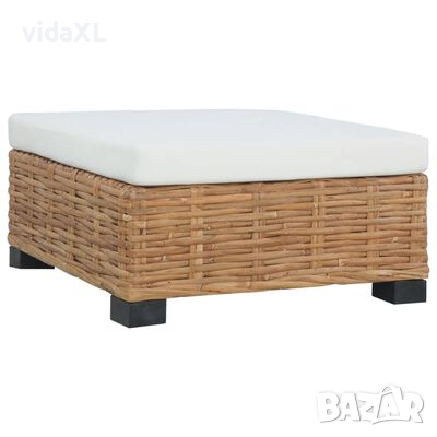 vidaXL Табуретка с възглавница, естествен ратан（SKU:286281, снимка 1 - Дивани и мека мебел - 45009163