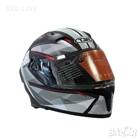 Каска за мотор WLT Matt Black Red с вградени очила., снимка 5 - Аксесоари и консумативи - 50537122