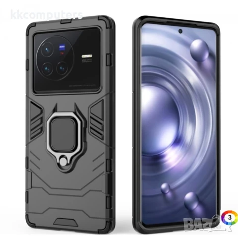 vivo X80 5G Удароустойчив Ring Holder Калъф и Протектор, снимка 5 - Калъфи, кейсове - 50741591