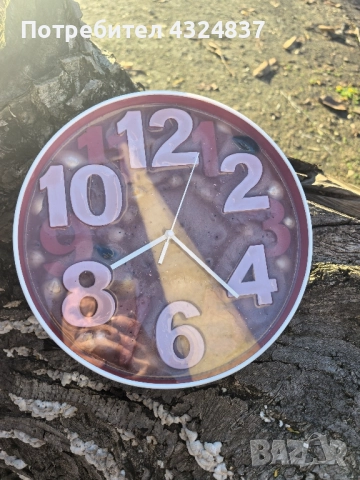часовник ръчна изработка с епоксидна смола , снимка 3 - Стенни часовници - 52385007