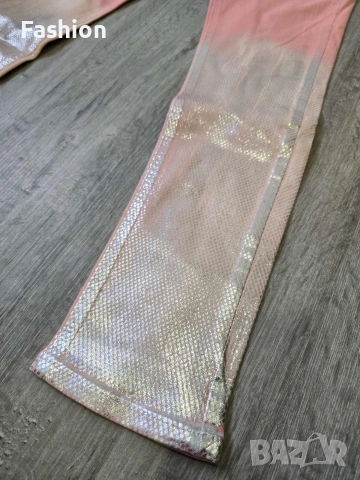 Нов уникален дънков комплект в розов цвят със сребърен акцент, снимка 11 - Дънки - 53641806