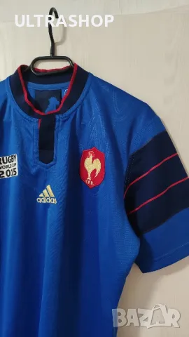 Ръгби фланелка на Франция Adidas M size Rugby France , снимка 3 - Тениски - 46885908