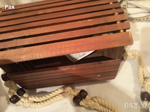 Дървена лятна чанта Zara. , снимка 4 - Чанти - 51186464