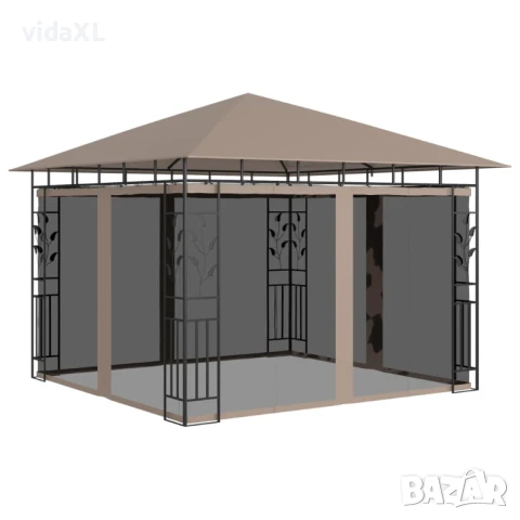 vidaXL Шатра с мрежа против комари, 3x3x2,73 м, таупе, 180 г/м²（SKU:312251）, снимка 1