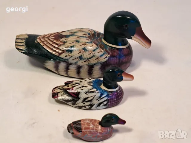 три дървени статуетки патици 25/3, снимка 4 - Статуетки - 50090365
