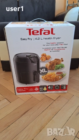 Tefal Easy Fry Classic, Уред за готвене с горещ въздух EY201815, Черен, 4.2 л., снимка 3 - Фритюрници - 54173776