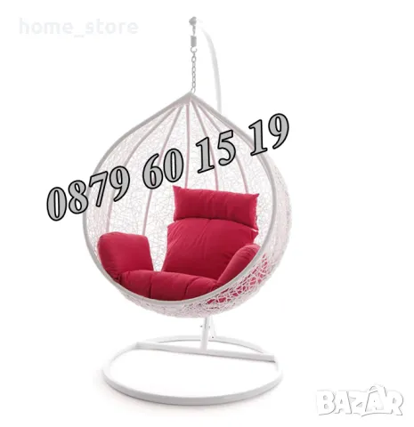 Люлка гнездо, градинска люлка тип гнездо бяла с бели на цветя възглавници, снимка 3 - Градински мебели, декорация  - 49693326