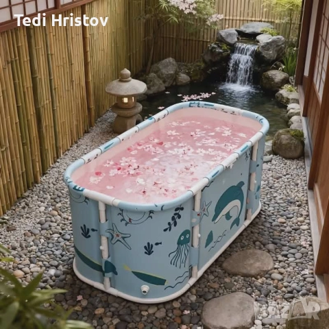 ❗ПРОМО❗Сгъваема преносима вана XXL с възглавница и топлоизолация – Комфорт и удобство в малката баня, снимка 4 - Душ кабини и вани - 52988692