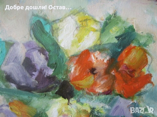  картини ГРАДСКИ ПЕЙЗАЖ - картина с дървена рамка, рози, птици, цветя, маслени бои, снимка 17 - Картини - 28955873