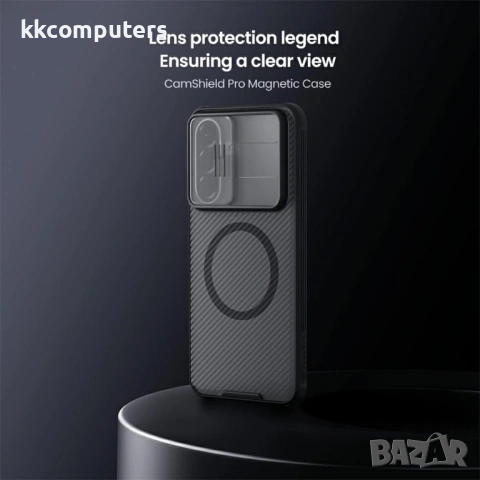 NILLKIN Camshield Pro Магнитен Калъф за Samsung A57 5G - TPU+PC, Плъзгащо капаче, Прозрачно-черен, снимка 4 - Калъфи, кейсове - 53973189