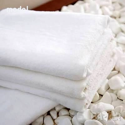 Бяла хавлиена кърпа 100% памук – 450 гр/м², снимка 6 - Хавлиени кърпи - 54292183